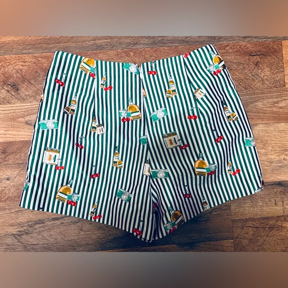 Mini Vintage Pinup Style Shorts / Tune & Tune / Size Medium/ Green & White Strip - Picture 2 of 12
